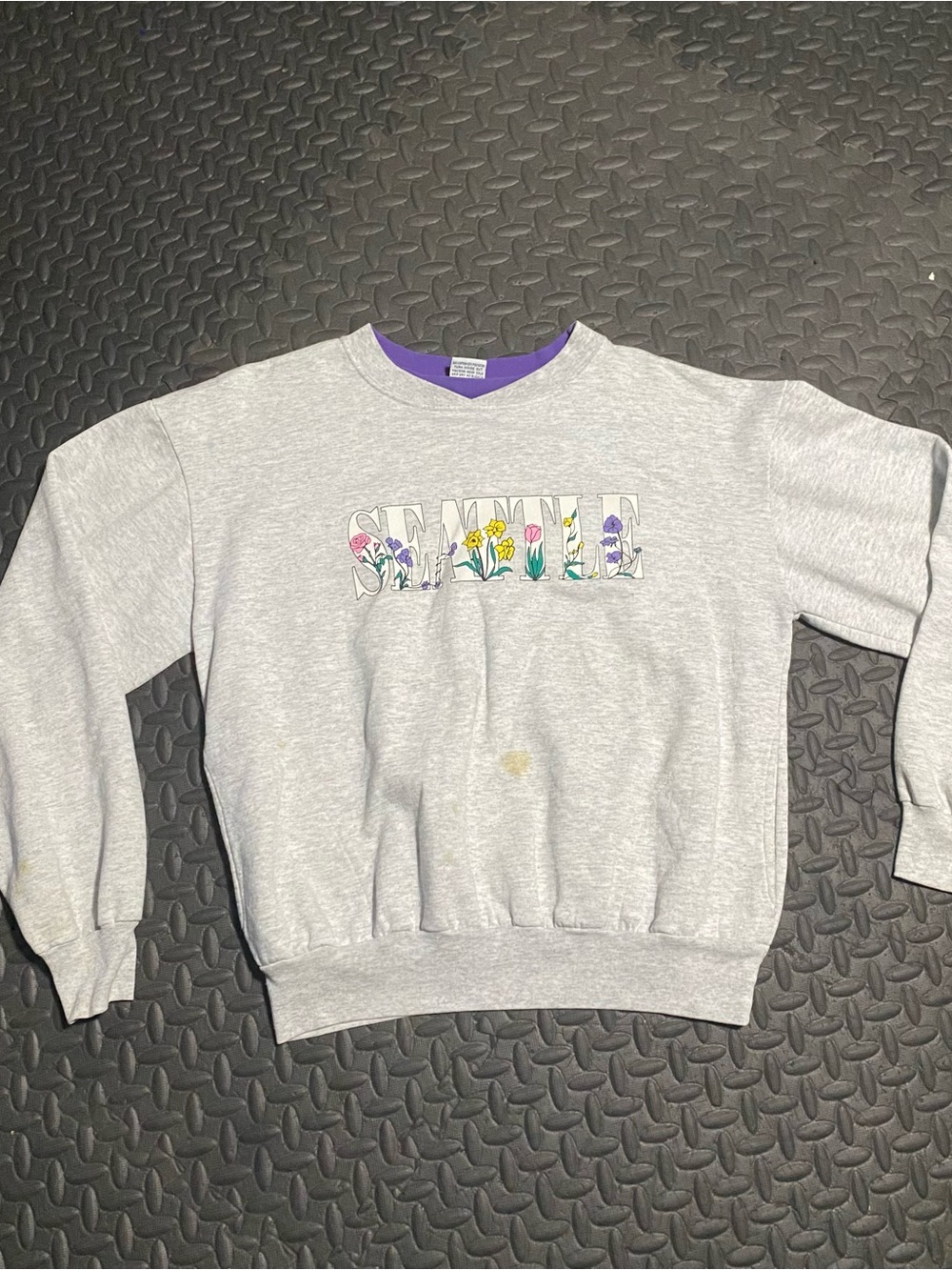 Gray Floral Weekend Crewneck Sweatshirt - Women